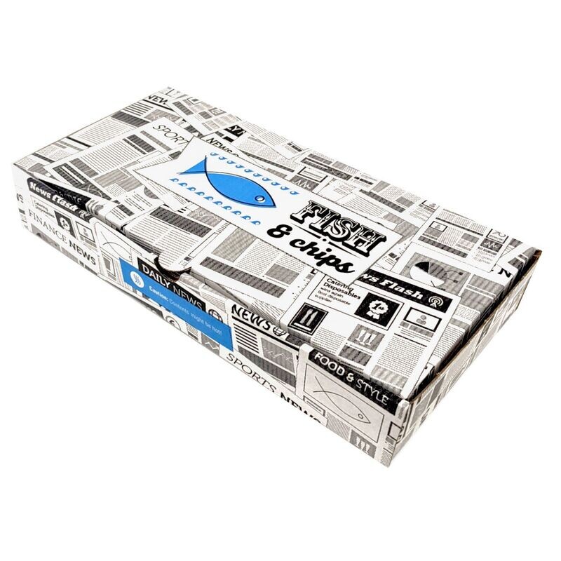 Large Corrugated Fish & Chip Box (31x15.3x5.2cm) (100)