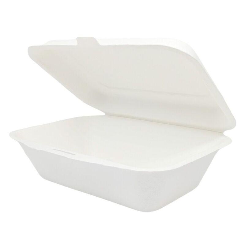 7" Bagasse Small Rectangle Meal Box (12x50's)