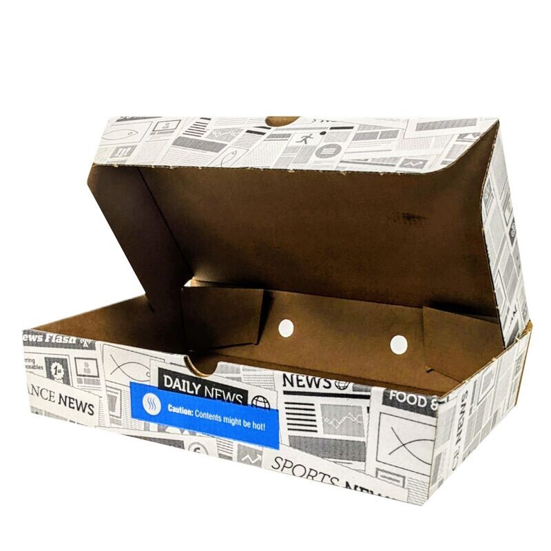 Small Corrugated Fish & Chip Box  (25.5 x15 x 5.1cm) (100)