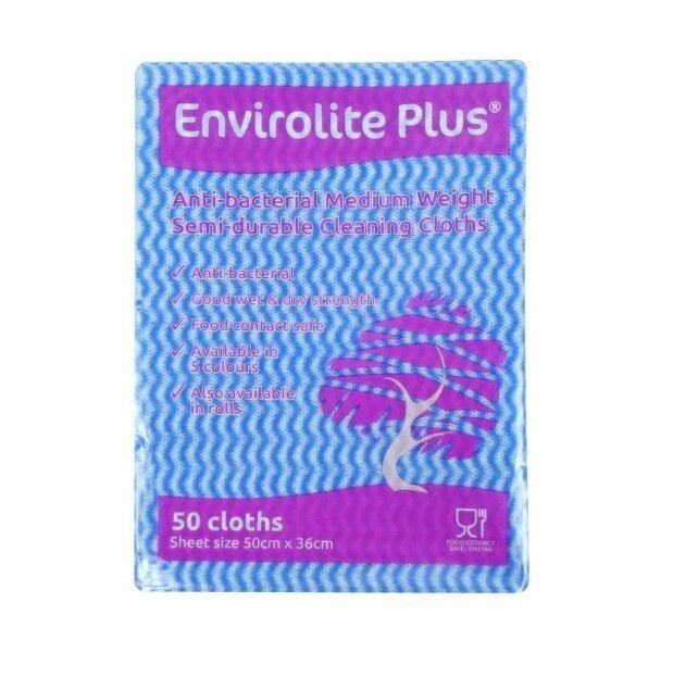 Envirolite Plus Folded Cleaning Cloths Blue (10x50)