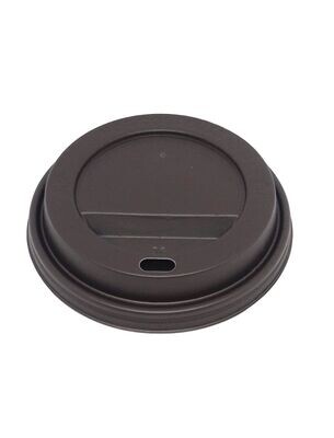 90mm Brown Hot Cup Lids - (12/16oz ) (10x100)