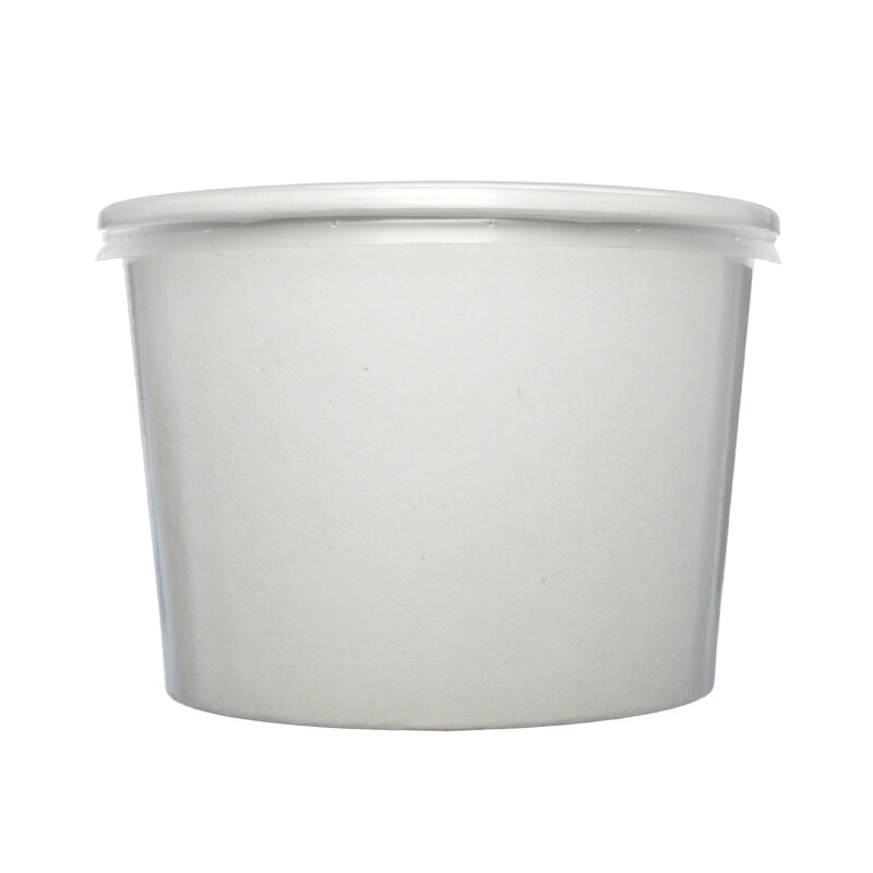 8oz White Spiritpak Soup Container & Plastic Lid Combi (250)