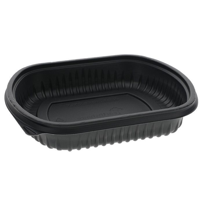 16oz Black 1-Compartment Microwaveable Containers (8x80)