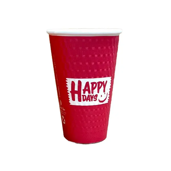 16oz Embossed Happy Days DW PE Hot Paper Cups (20x25) 16oz Embossed Happy Days DW PE Hot Paper Cups (20x25)