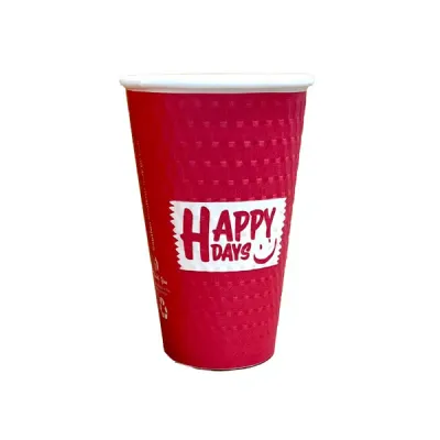 16oz Embossed Happy Days DW PE Hot Paper Cups (20x25)