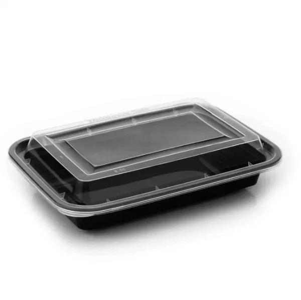 16oz Onyx PP Microwavable & Reusable Black Base Clear Lid (6x25)