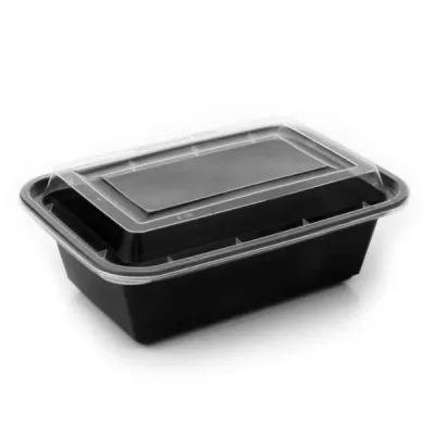 24oz Onyx PP Microwavable & Reusable Black Base Clear Lid (6x25)