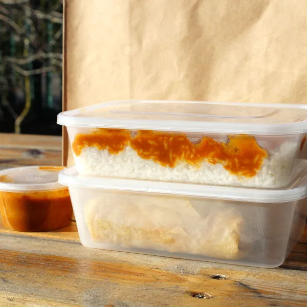 500ml Clear microwavable container and lids-Standard(250)