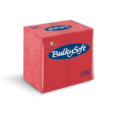 BulkySoft 40x40cm Red 2ply 8 fold Dinner Napkin (20x100)