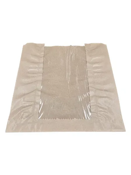 210x210 Medium Flat Kraft Compostable Windowed Bag (1000)