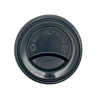 90mm Black PP Recyclable Lids (10x100)
