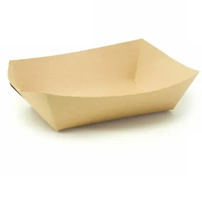 2.5lb Kraft Compostable Paper Food Tray (2x250) 7143