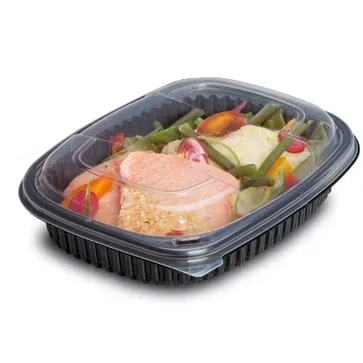 24oz Black 1-Compartment Microwaveable Containers (8x40)