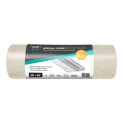 26 x 42 Special Clear refuse sacks (8x25`s)