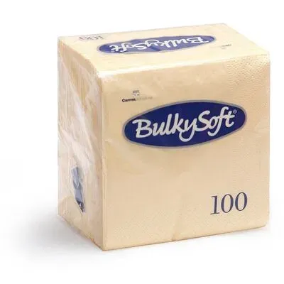 BulkySoft 40x40cm Cream 2ply 4 Fold Dinner Napkin (20x100)