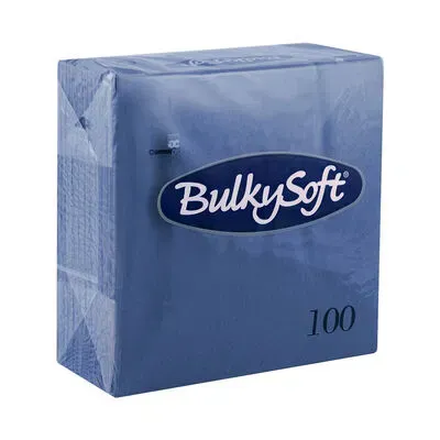 BulkySoft 40x40cm Blue 2ply 4 Fold Dinner Napkin (20x100)