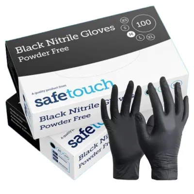 SafeTouch PF Black Nitrile M (10x100)