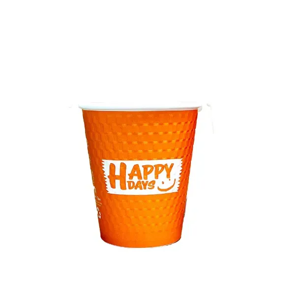 8oz Embossed Happy Days PE DW Hot Cups (20x25)