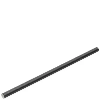 5x140mm 3ply Greenspirit Paper Cocktail Straws Black (20x250)