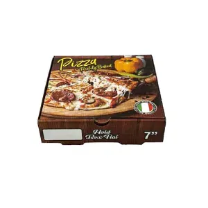 7 7" Freshly Baked Corrugated Pizza Box (100 pack)