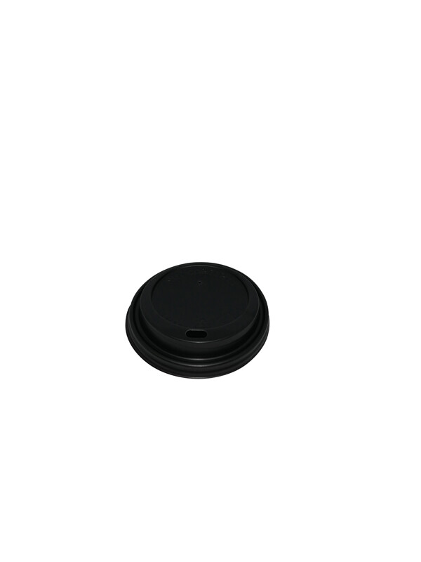90mm Black Hot Cup Lids - Huh (10/12/16oz ) (10x100)