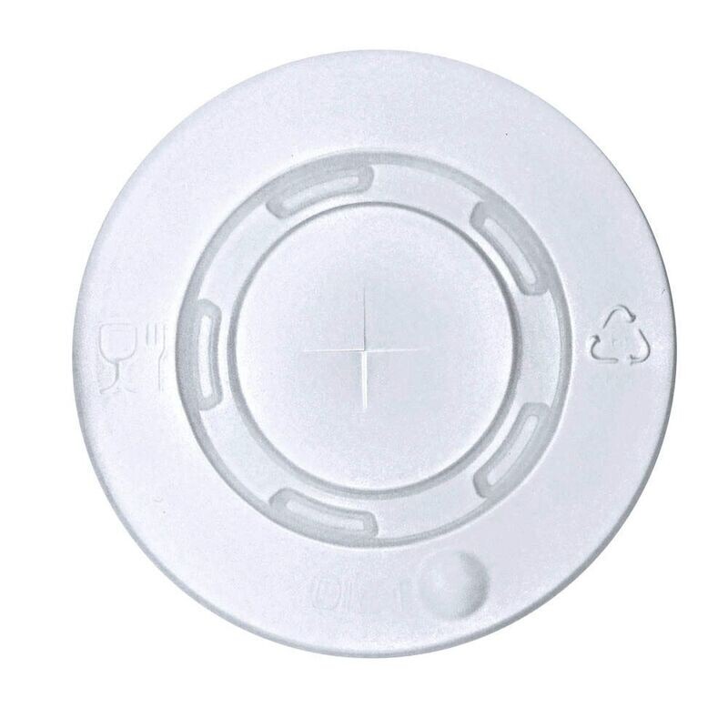 80mm Flat PS S/Slot Cold Cup Lids (MK80) (9-12oz) (20x100)