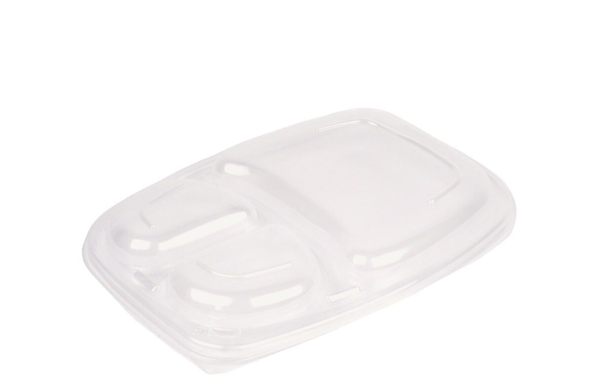 Lids For 34oz 3-Compartment Microwaveable Containers (16x20) Lids For 34oz 3-Compartment Microwaveable Containers (16x20)