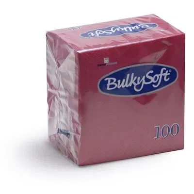 Bulkysoft 33x33cm Burgundy 2ply 4fold Lunch Napkins (20x100)