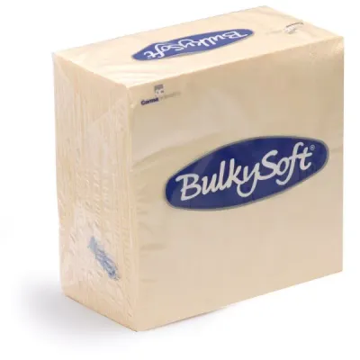 Bulkysoft 33x33cm Cream 2ply 4fold Lunch Napkins (20x100) Bulkysoft 33x33cm Cream 2ply 4fold Lunch Napkins (20x100)
