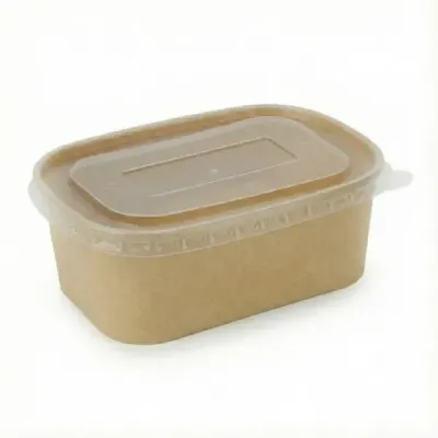 1000ml Spiritpak Kraft Rectangular Cont & PP Lids (3x50's)