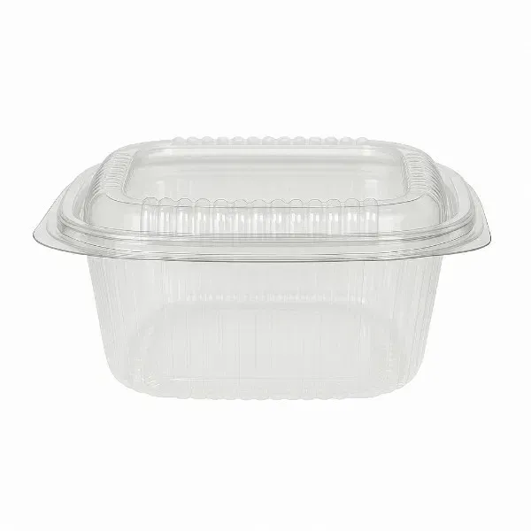 750cc rPET Square hinged salad container (8x50) 750cc rPET Square hinged salad container (8x50)