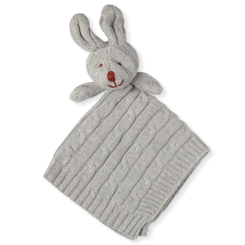 Grey Cable Knit Security Blanket