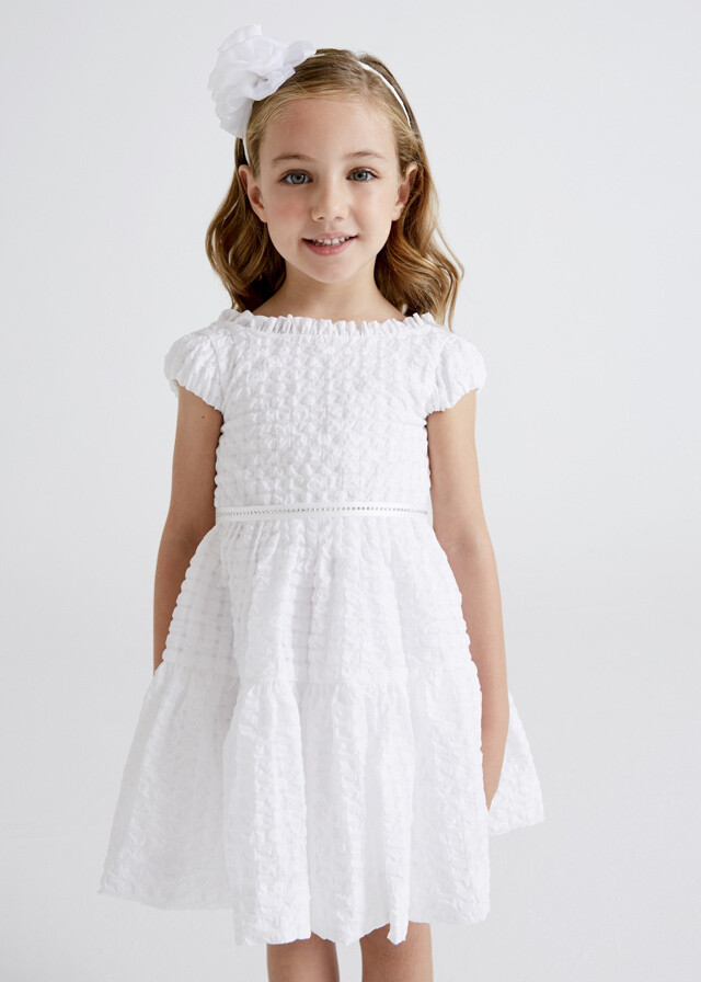Seersucker Dress White White 2yr