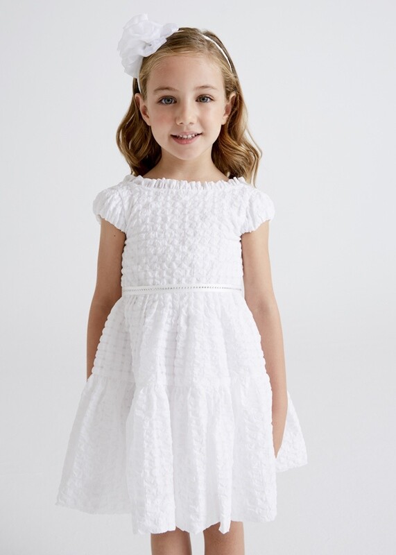 Seersucker Dress White White 2yr
