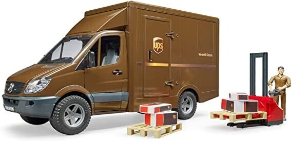 Bruder- Sprinter UPS Truck with Manually Operated Pallet Jack