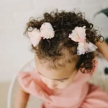 Sequin Tulle small pigtail clip