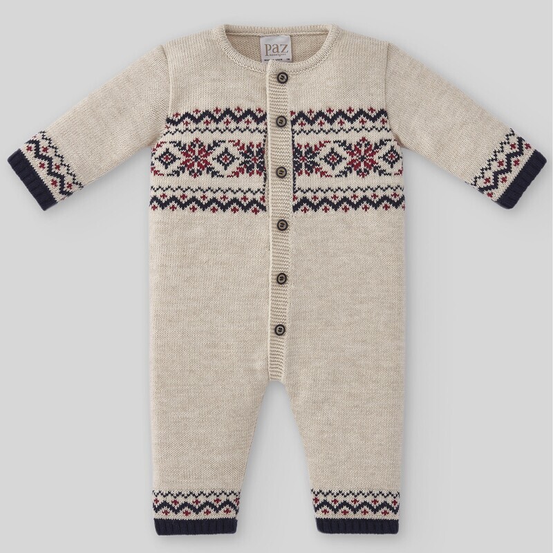 KNIT NEWBORN ROMPER &quot;NAVIDAD