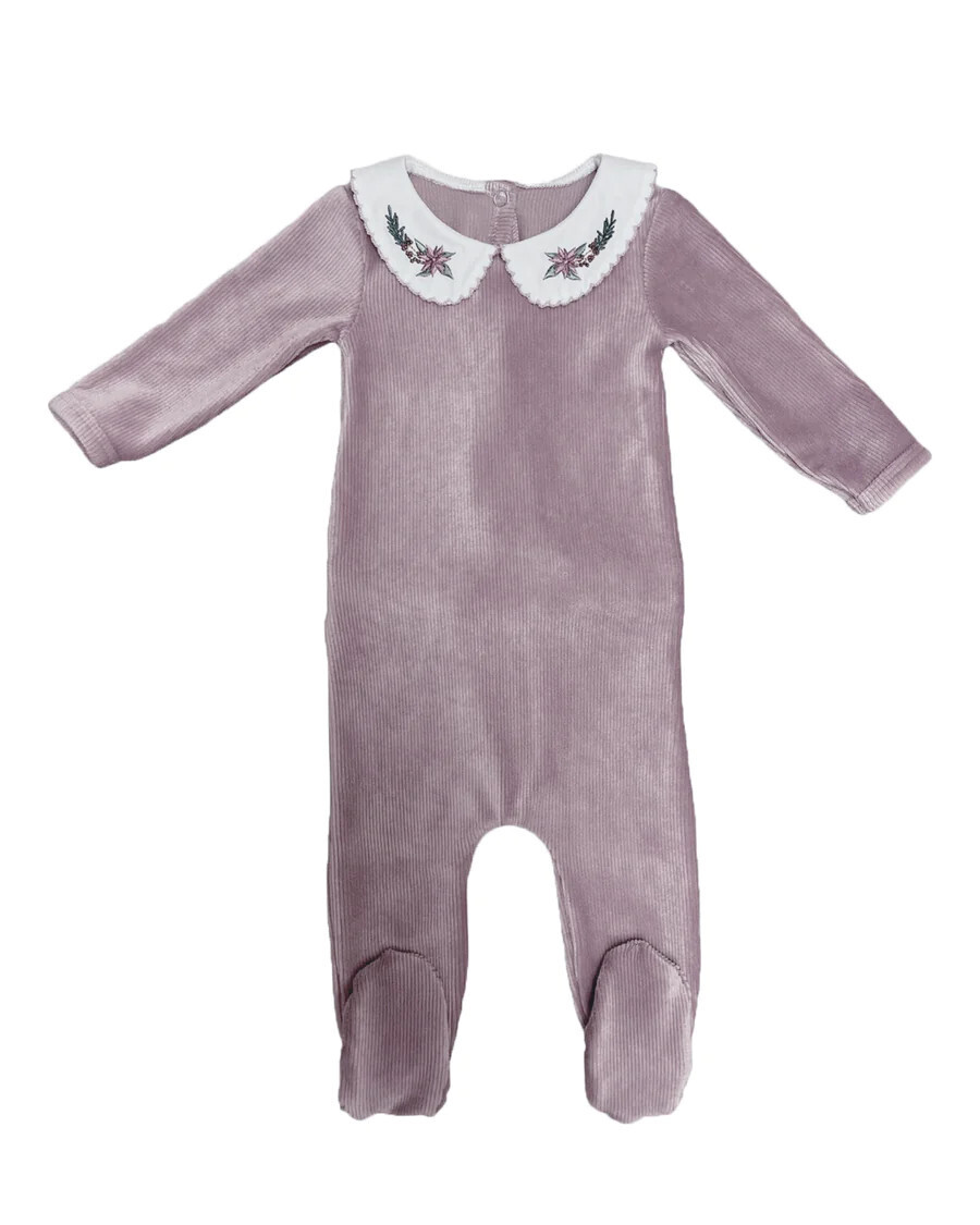Embroidered Collar Footie