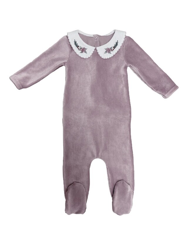 Embroidered Collar Footie