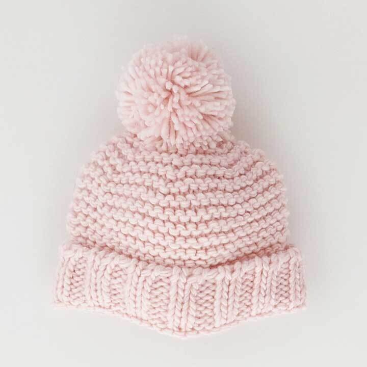 Blush pink knit hat