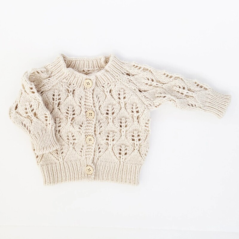 Leaf Lace Hand Knit Cardigan