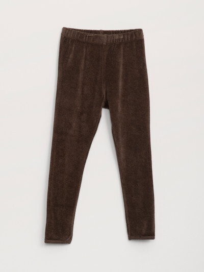 Velour Leggings, Color: Chestnut-Velour fabric, Size: 5