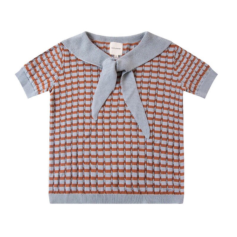 Salior Collar Top Light Blue/Nutshell
