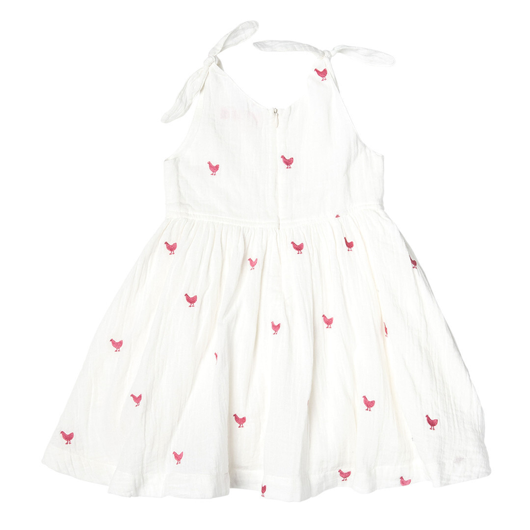 Girls Taylor Dress Chickens, Color: White/ Pink, Size: 2