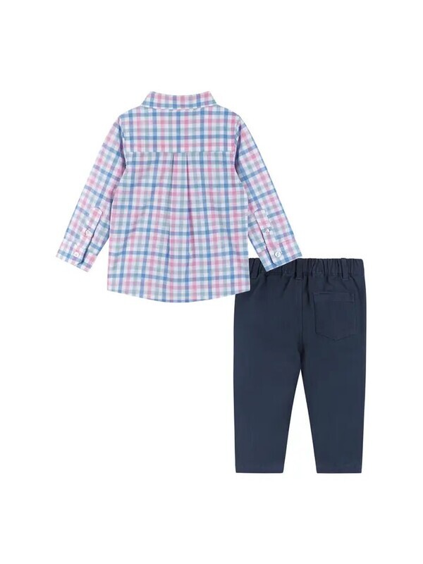 Boys Baby Plaid Buttondown &amp; Pants SET