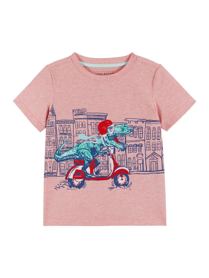 Boys Toddler Short Sleeve Graphic Scooter Rex Tee Shirt