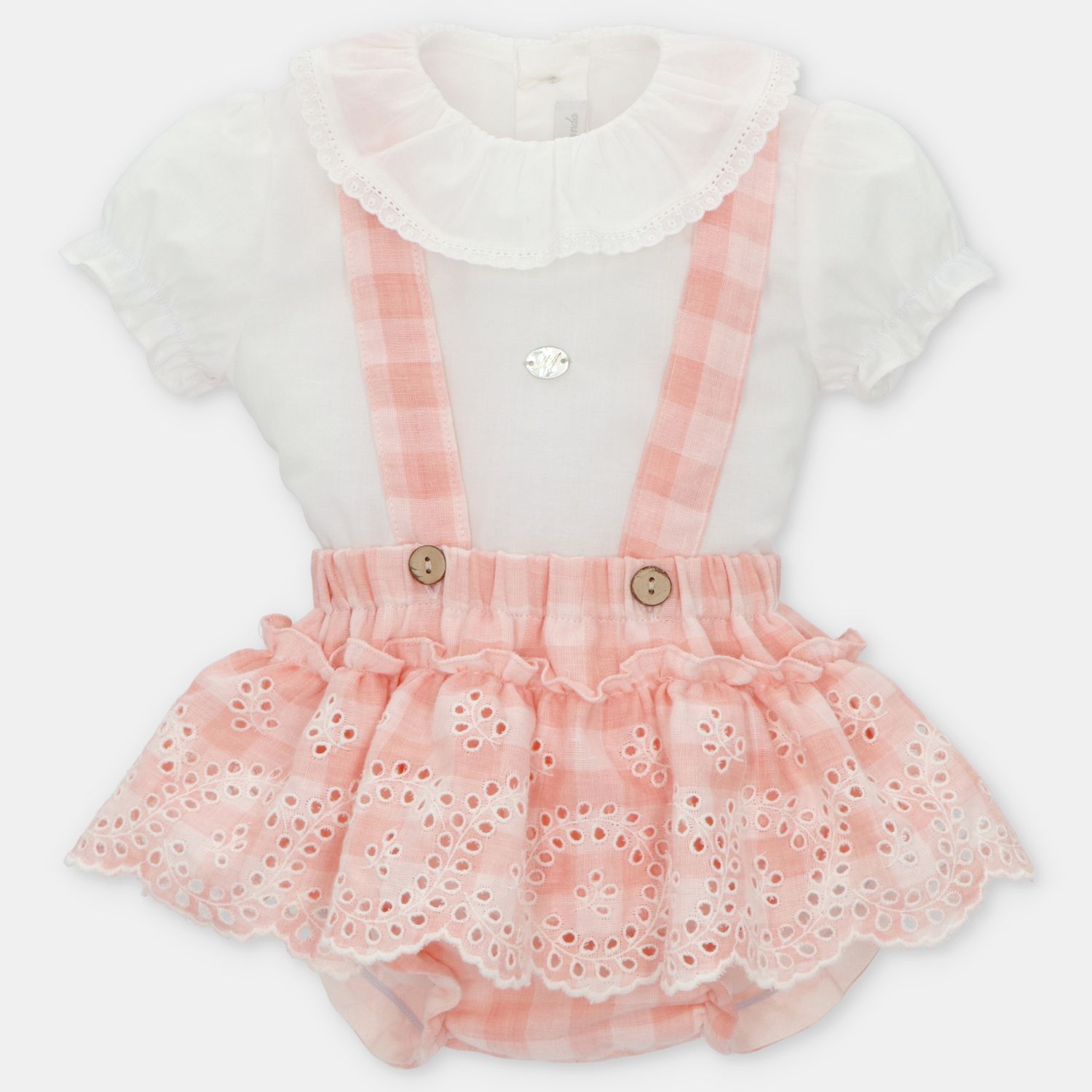 2 Piece Set Blouse &amp; Bloomer Woven Square Tolouse