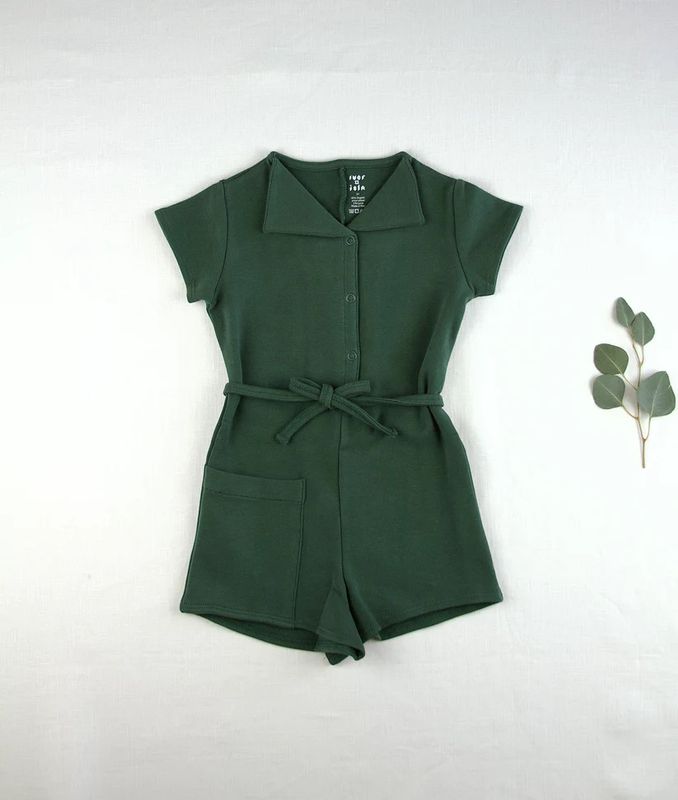 Pima Tie Romper, Color: Garden, Size: 4