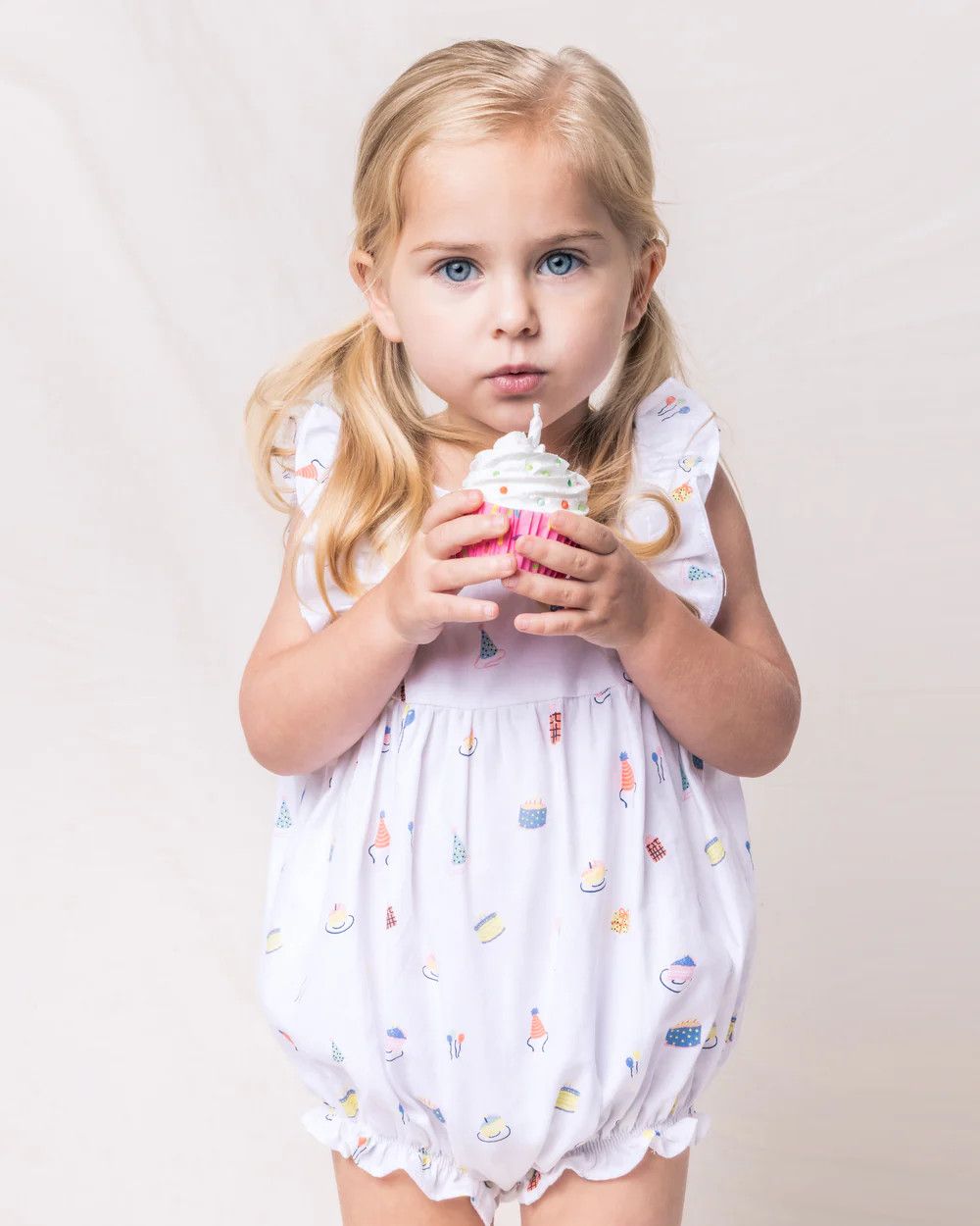 Birthday Print Ruffle Romper