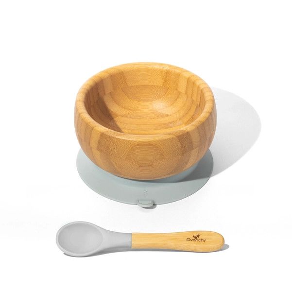 Baby Bowl + Spoon Avanchy Bamboo Suction